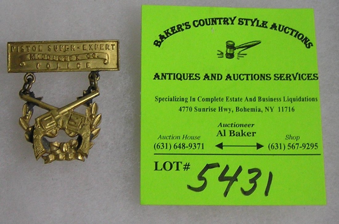 Policeman’s pistol super expert award medal: Policeman’s pistol super expert award medal $50.00-$60.00