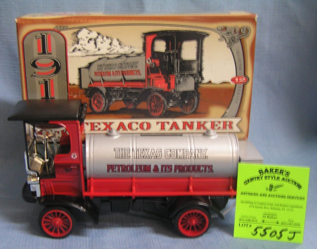 Vintage Texaco 1910 style MAC tanker truck: Vintage Texaco all cast metal 1910 style MAC tanker truck mint with original box est. value $40.00-$50.01