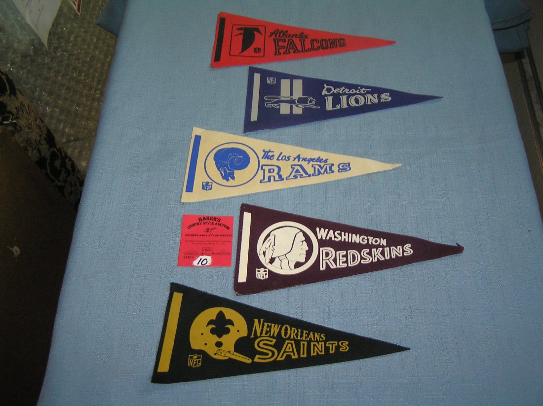Group of 5 National Football league pennants: Group of 5 vintage National Football league pennants est. value $65.00-$75.00