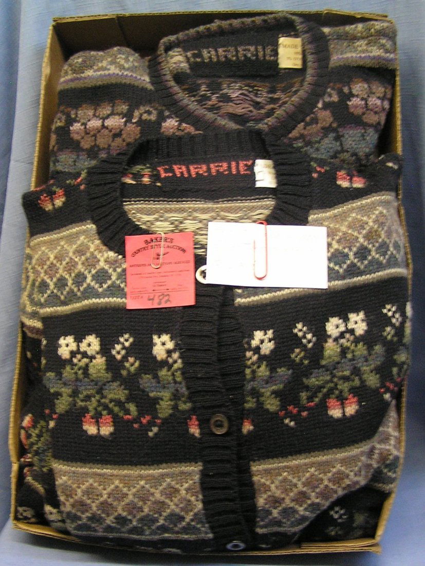 Pair of Carrie wool sweaters made in England: Pair of Carrie wool sweaters made in England est. value $50.00-$75.00