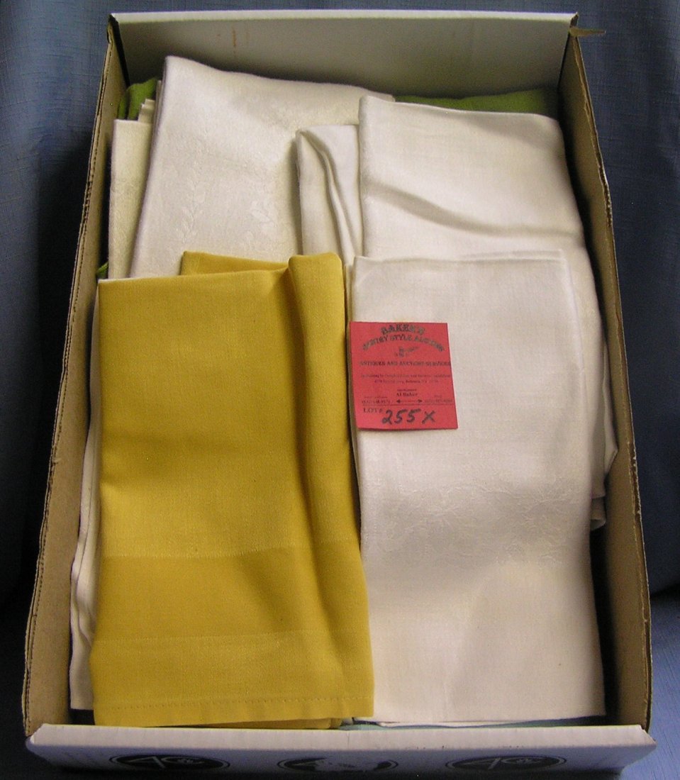 Two small tablecloths and 10 assorted napkins: Two small tablecloths and 10 assorted napkins est. value $35.00-$45.00