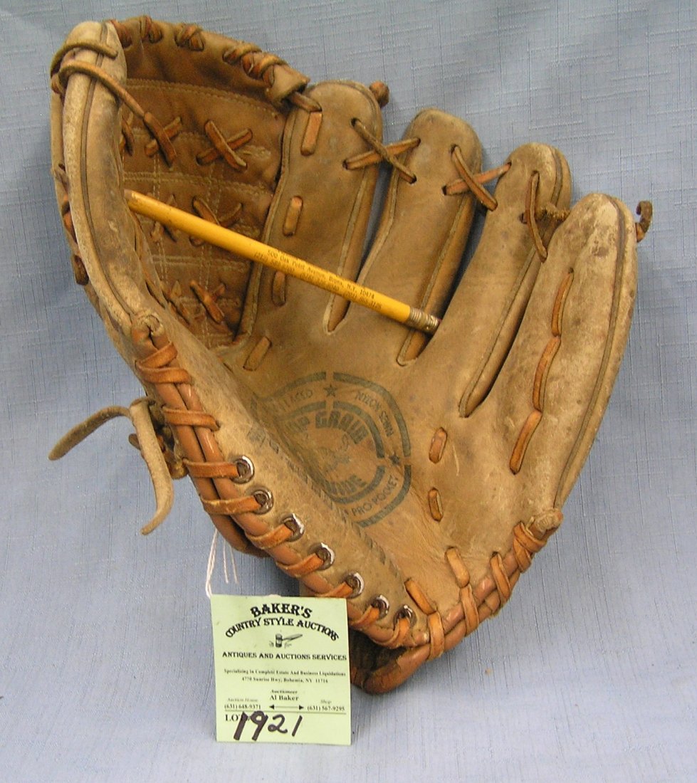 Vintage Leather Baseball Glove Titled The Backhanded