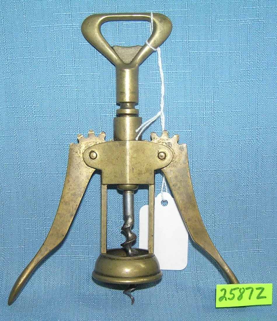Italian made solid brass mechanical cork screw: Italian made solid brass mechanical cork screw circa 1940's est. value $45.00-$50.00