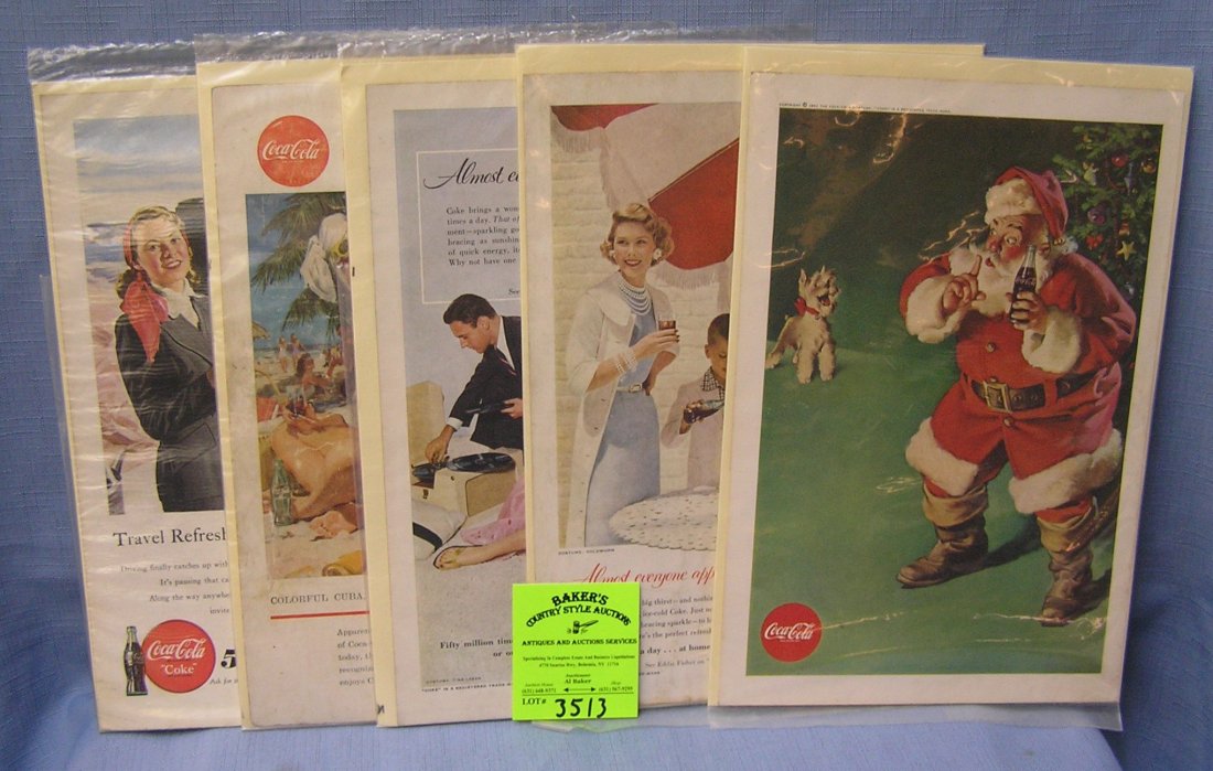 Collection of vintage Coca Cola advertising ads: Collection of vintage Coca Cola advertising ads est. value $30.00-$40.00
