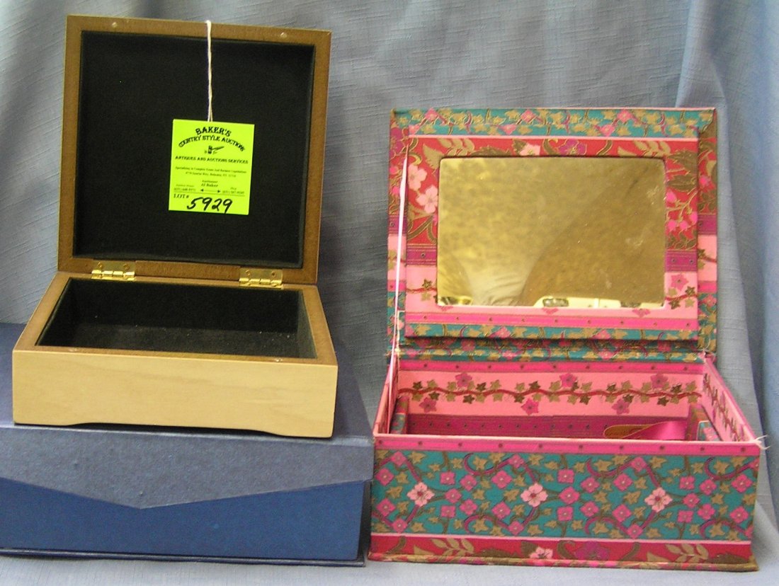 Group of three vintage jewelry boxes: Group of three vintage jewelry boxes $55.00-$65.00