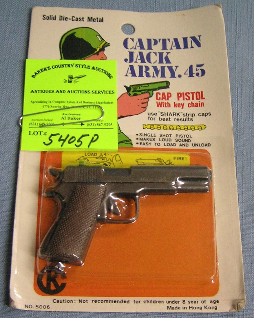 Captain Jack army cap pistol mint on card: Captain Jack army 45 cap pistol mint on card $30.00-$35.00