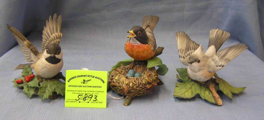 Group of three fine porcelain bird figurines: Group of three fine porcelain bird figurines by Lenox $75.00-$100.00