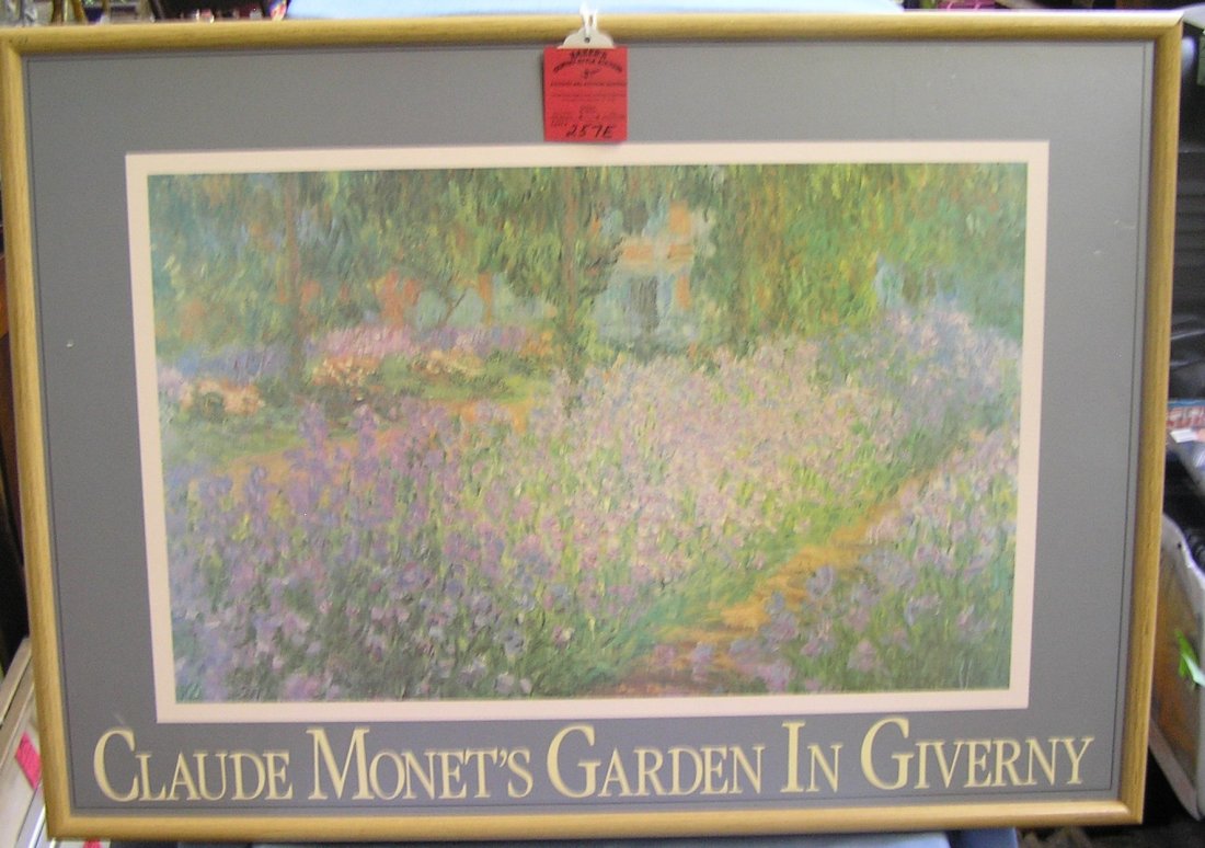 Claude Monet garden in Giverny framed print: Claude Monet garden in Giverny framed print est. value $30.00-$40.00