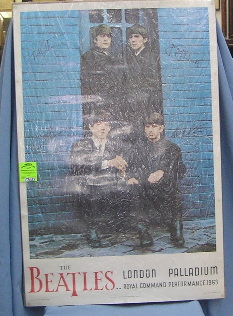 The Beatles at the London Palladium poster: The Beatles at the London Palladium promotional poster est. value $75.00-$100.00