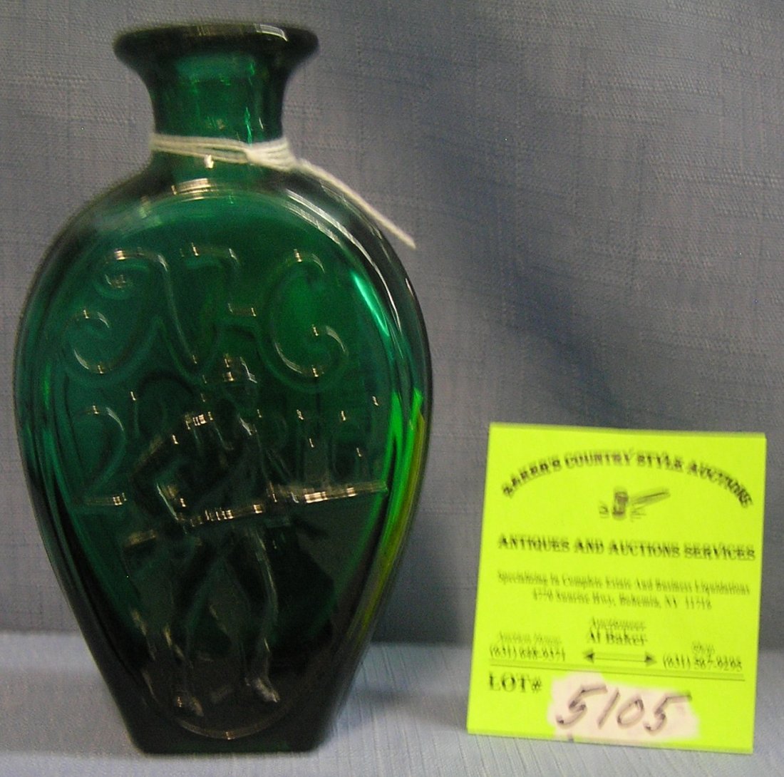 New Hampshire second regiment commemorative bottle: Vintage style green glass bottle featuring the New Hampshire second regiment commemorative $25.00-$35.00