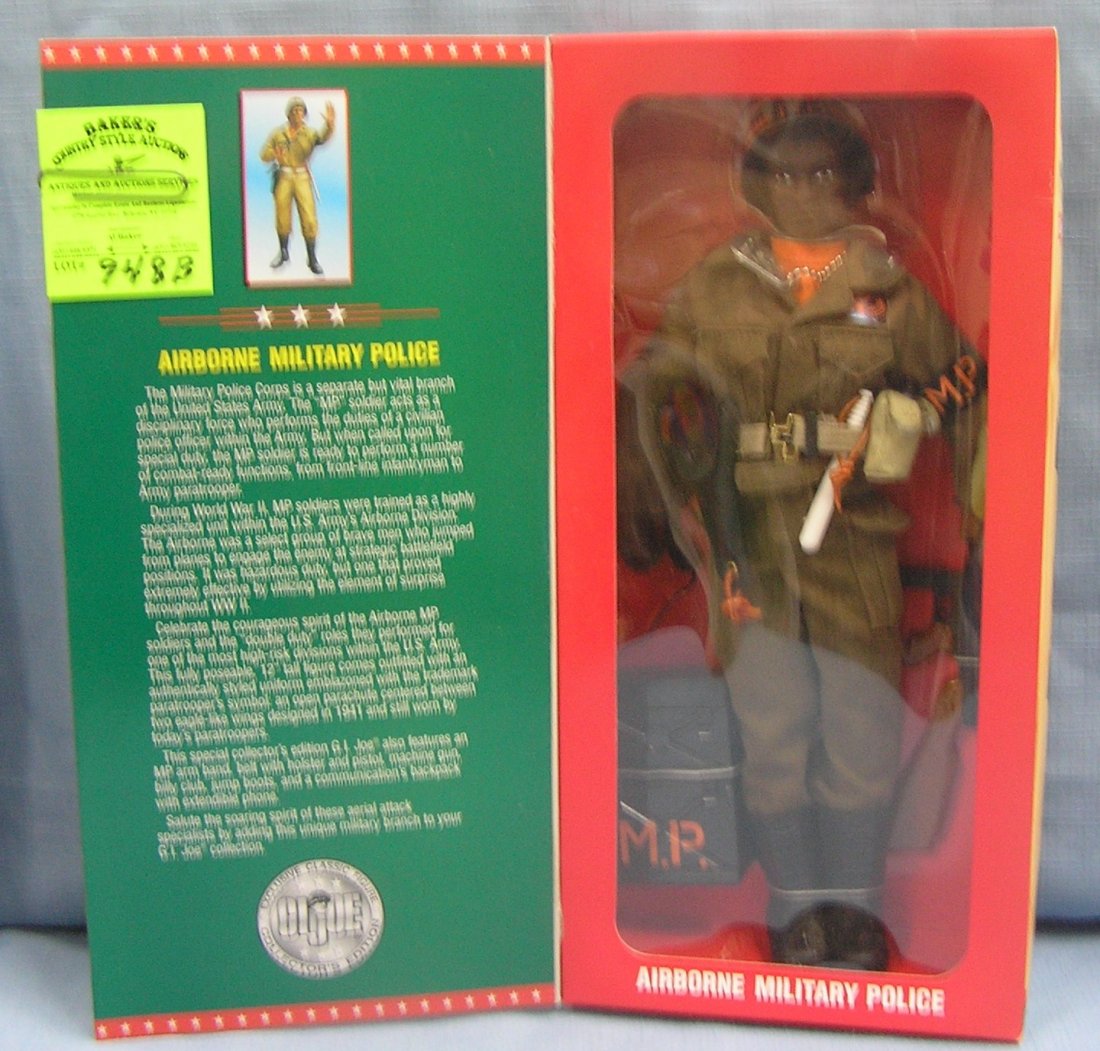 GI Joe Airborne military police action figure: Vintage 12 inch GI Joe Airborne military police black soldier action figure mint in original box est. value $40.00-$60.00