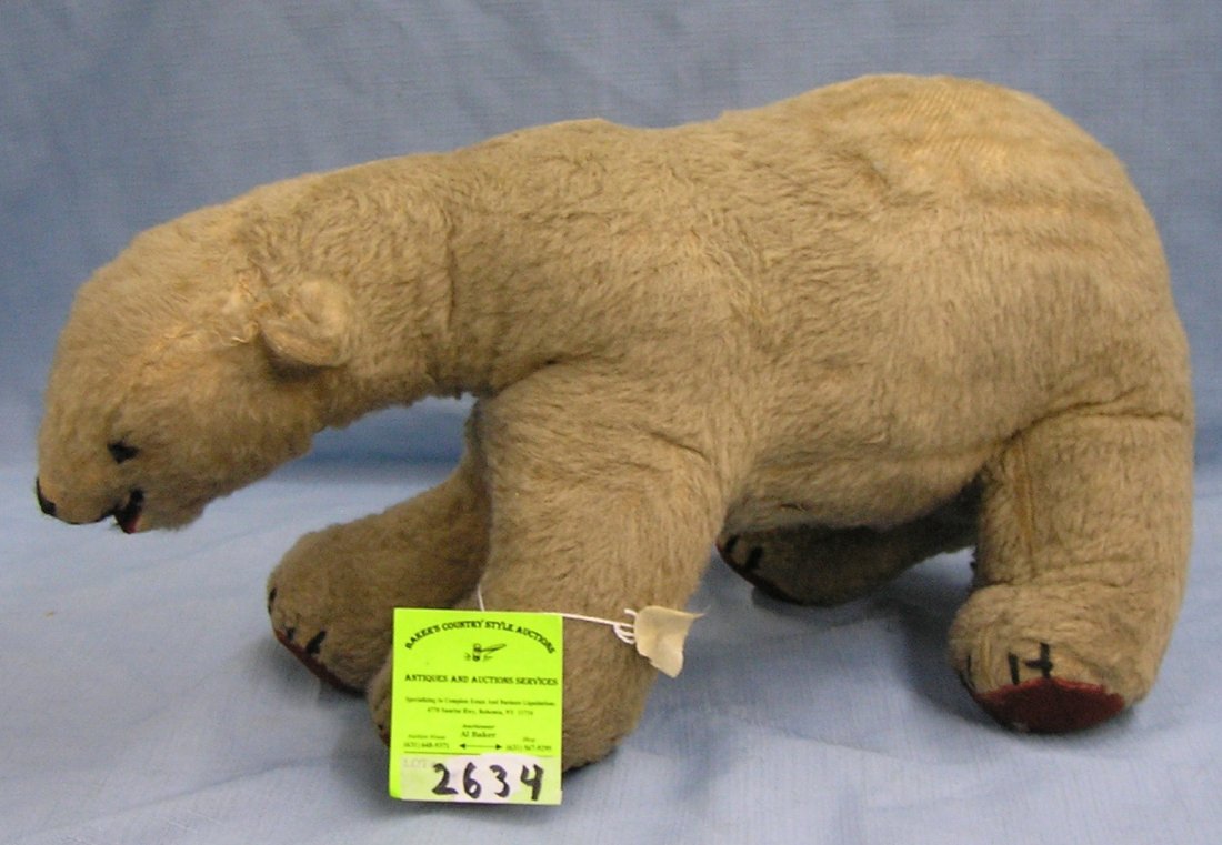 Antique straw stuffed polar bear toy: Antique straw stuffed polar bear toy circa 1930’s est. value $150.00-$200.00