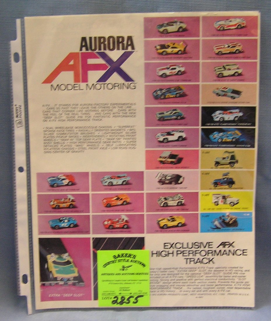 Vintage Aurora AFX model race car catalog: Vintage Aurora AFX model race car catalog est. value $30.00-$35.00
