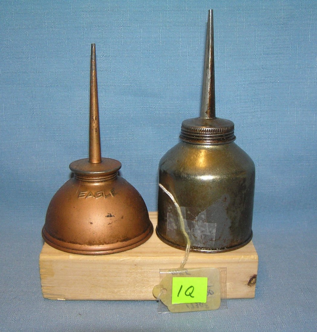 Pair of antique automotive oil cans: Pair of antique automotive oil cans circa 1930's est. value $35.00-$45.00