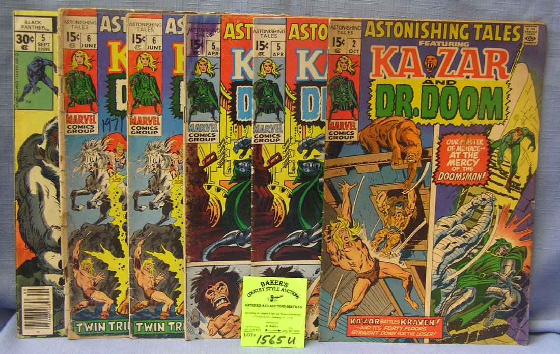Group of early Marvel comic books: Group of early Marvel comic books includes Kazar, Dr. Doom and Black Panther est. value $40.00-$50.00