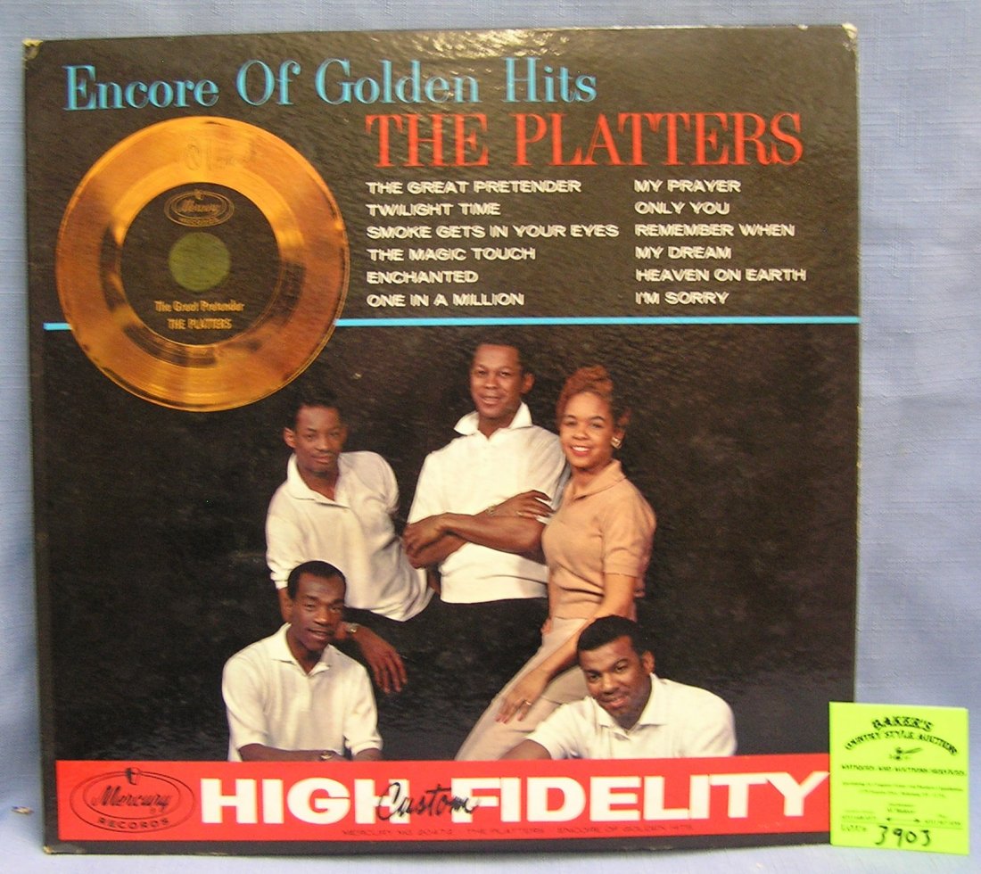 The Platters vintage record album: The Platters vintage 33 rpm record album record and jacket very good plus est. value $25.00-$30.00