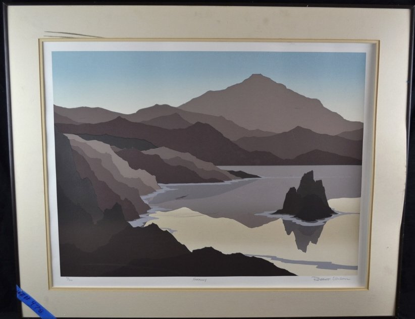 Framed, Pencil Signed Robert Wilson Pastel Framed,: Framed, Pencil Signed Robert Wilson Pastel Framed, Pencil Signed Robert Wilson Pastel "Harmony" 74/300 measuring approx. 28.25"x35"