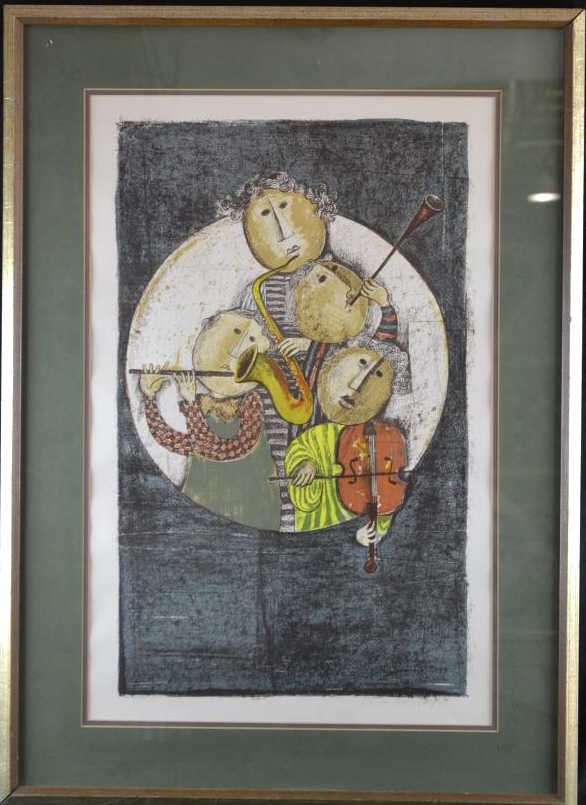 Framed Signed Graciela Rodo Boulanger Linocut Framed: Framed Signed Graciela Rodo Boulanger Linocut Framed Signed Graciela Rodo Boulanger Linocut measuring approx. 33.5"x25"