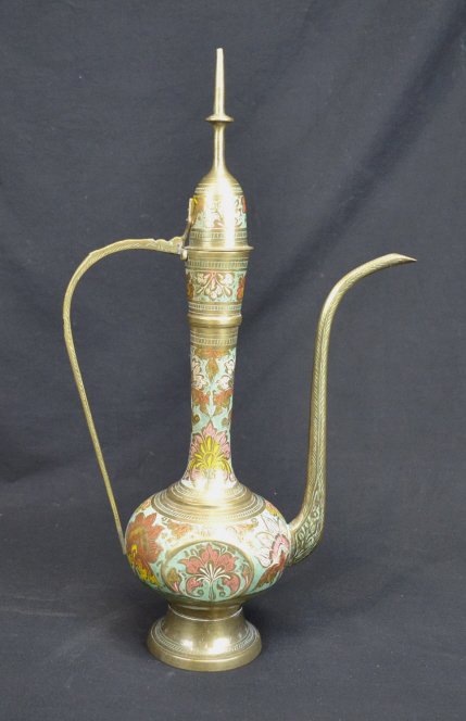 India Brass Ornate Tea Pot India Brass Ornate Tea Pot-: India Brass Ornate Tea Pot India Brass Ornate Tea Pot- measuring approx. 18" tall.