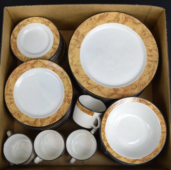 Stoneware Dishes Dinnerware Set from Thailand Stoneware: Stoneware Dishes Dinnerware Set from Thailand Stoneware Dishes Dinnerware Set from Thailand- includes 9 dinner plates, 11 salad plates, 11 saucers, 11 bowls & 8 cups.