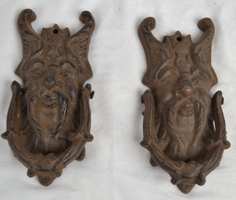 Pair of Cast Iron Door Knockers Pair of Cast Iron Door: Pair of Cast Iron Door Knockers Pair of Cast Iron Door Knockers
