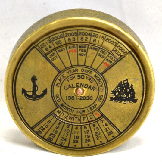 Nautical Brass 50 Year Calendar 19812030