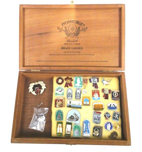 Russian Pins In Montecruz Dunhill Cigar Box: Russian Pins In Montecruz Dunhill Cigar Box
