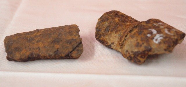 Appomattox Campaign Artillery Shell Fragments: Appomattox Campaign Artillery Shell Fragments (Shrapnel) - two large shell fragments