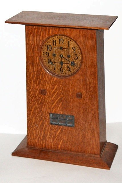 Stickley Tall Mantle Clock 1987: Stickley Tall Mantle clock dated 1987 - in original condition 22t x 16w x 7d