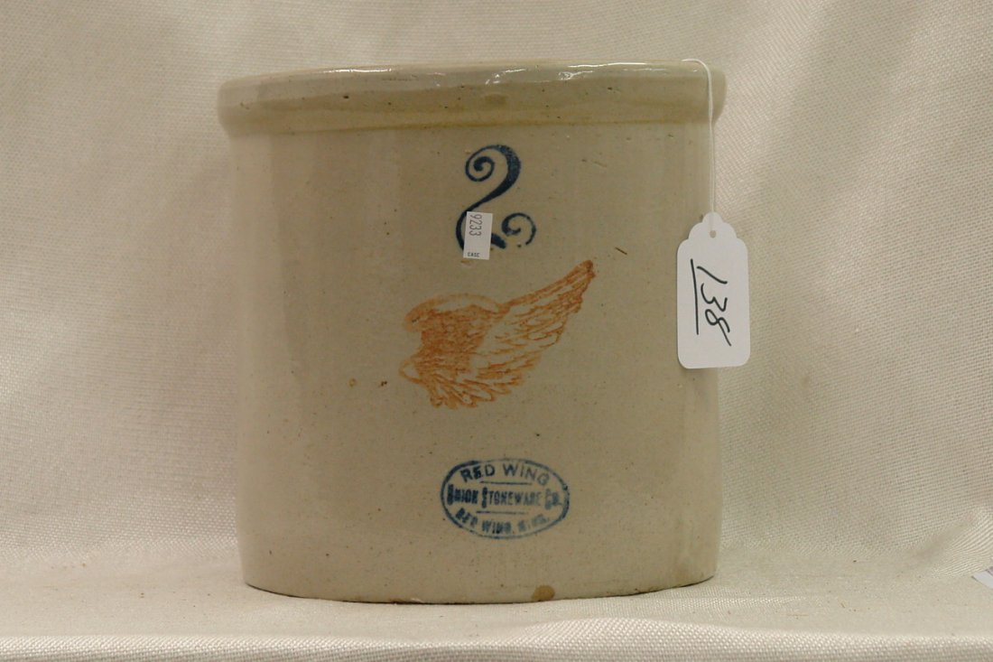 #2 Redwing Crock: #2 Redwing Crock - small chip on bottom