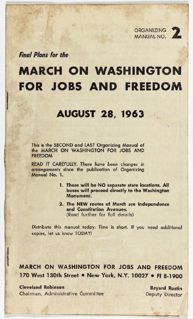"FINAL PLANS" FOR THE 1963 MARCH ON WASHINGTON WITH (1 of 8)