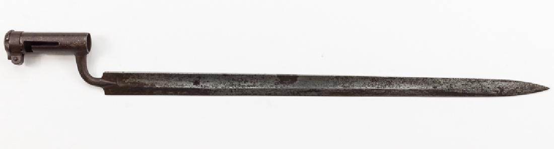 MODEL 1849 "JAGER" SWORD-SOCKET BAYONET: MODEL 1849 "JAGER" SWORD-SOCKET BAYONET Austrian Model 1849 bayonet, 23 1/2" blade, 29" overall, designed for use with a short rifle or carbine. The shape and thickness of the blade and the length of 