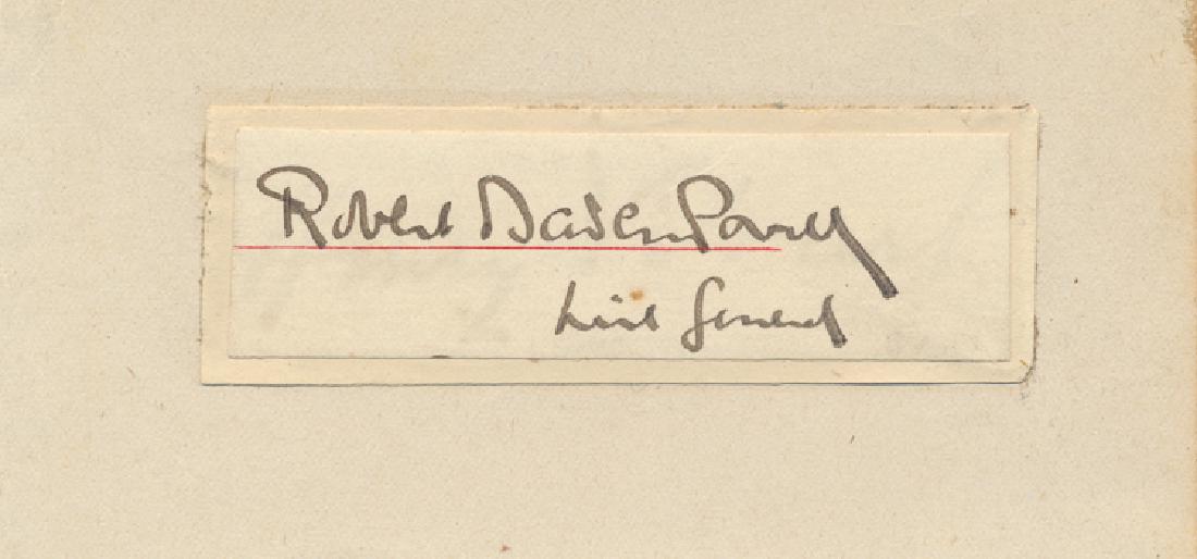 ROBERT BADEN-POWELL: ROBERT BADEN-POWELL (1857 - 1941) English soldier and the savior of Mafeking who later founded the Boy Scouts. Boldly penned signature with rank, mounted. Fine.