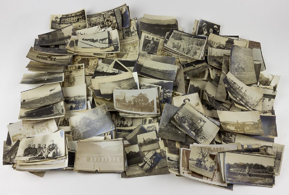 WORLD WAR I PHOTO POSTCARDS: WORLD WAR I PHOTO POSTCARDS Lot of approx. 300 World War I photo post cards, 95% are one-off "real photo" postcards depicting allied soldier portraits singly and in groups, aicraft on the ground and i