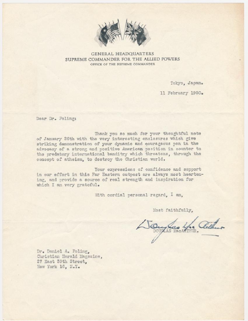DOUGLAS MACARTHUR: DOUGLAS MACARTHUR (1880 - 1964) American general and Allied Supreme Commander in the Pacific in World War II, accepted the surrender of Japan and was later dismissed by Truman for advocating an invasi