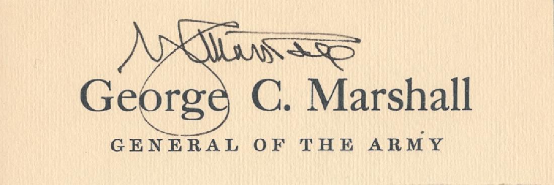 GEORGE C. MARSHALL: GEORGE C. MARSHALL (1880-1959) American general and statesman, Roosevelt's Army Chief of Staff during World War II and author of the Marshall Plan which sustained eastern Europe after the war. Bold bl