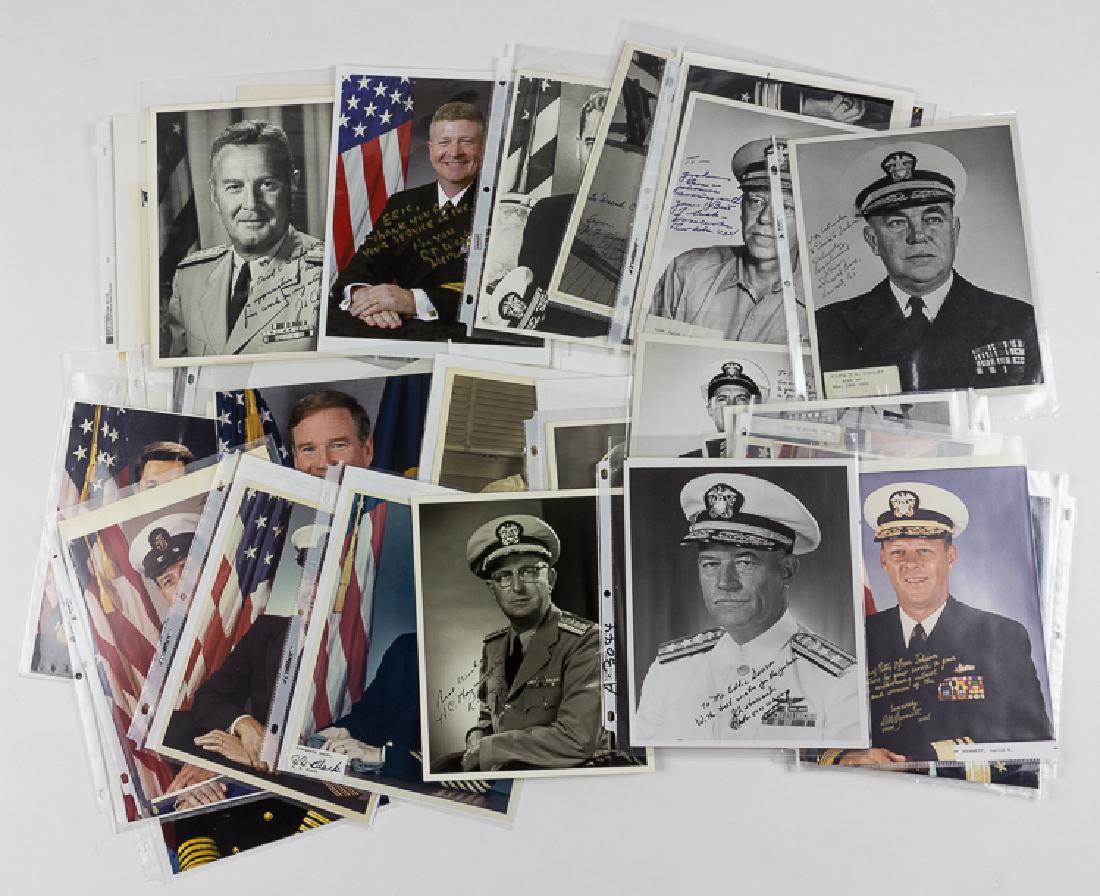MODERN AMERICAN MILITARY LEADERS: MODERN AMERICAN MILITARY LEADERS large lot of includes signed 8" x 10" photos from about 60 admirals, ca. 1940-2010, including CREIGHTON ABRAMS, ALEXANDER VANDEGRIFT, WILLIAM CROWE, JAMES STOCKDALE, H
