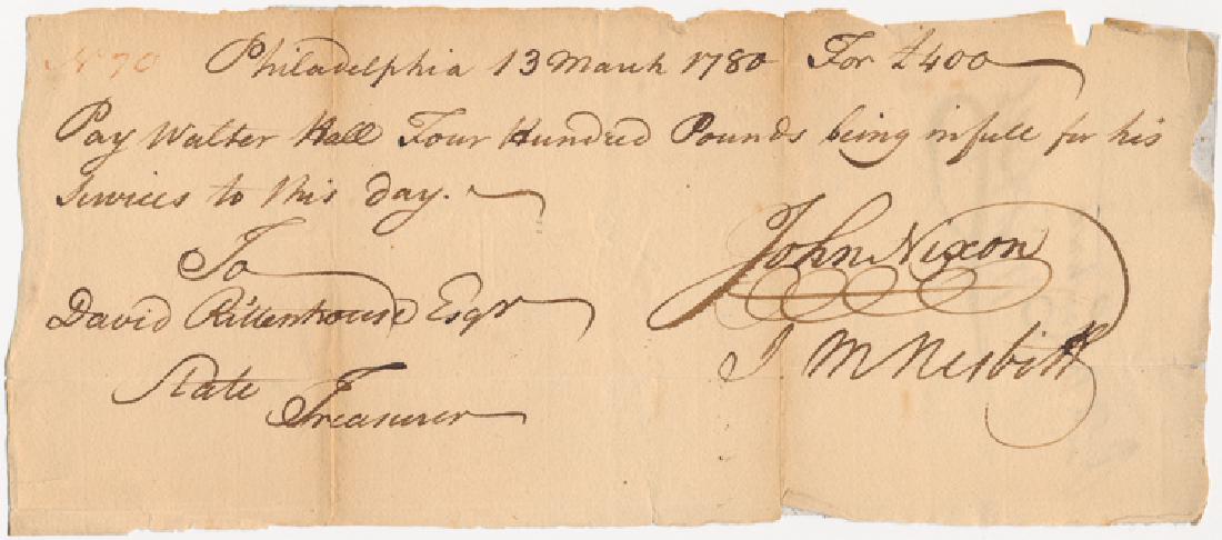 JOHN NIXON AND DAVID RITTENHOUSE: JOHN NIXON AND DAVID RITTENHOUSE (1733 - 1808) Revolutionary patriot and financier, member of the Committee of Correspondence, with Washington at Trenton, and was the first to publicly read the Declar