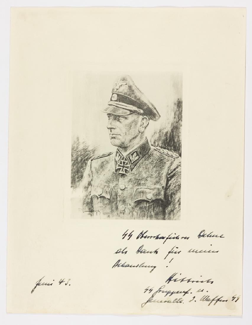 WILHELM BITTRICH: WILHELM BITTRICH (1894 â€“ 1979) General of the Waffen-SS who commanded the SS Cavalry Division Florian Geyer in rear security operations ("bandit fighting") in the Soviet Union. War-date S.P., 9