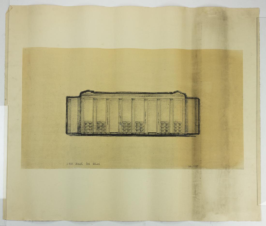 REICH MINISTRY OF AVIATION "HONOR HALL" DESIGN PROPOSAL: REICH MINISTRY OF AVIATION "HONOR HALL" DESIGN PROPOSAL PRINTS Excellent set of four original architectural prints, each depicting what appear to be proposed designs for elements of the "Ehrensaal" ("