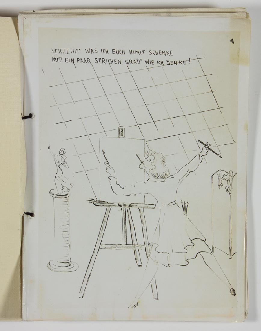 ANTI-SEMITIC PROPAGANDA CARTOON ALBUM SENT TO ADOLF: ANTI-SEMITIC PROPAGANDA CARTOON ALBUM SENT TO ADOLF HITLER A small album of photographs of an amateur's drawings, bound in hand-lettered covers and apparently sent to Adolf Hitler as a present. The co