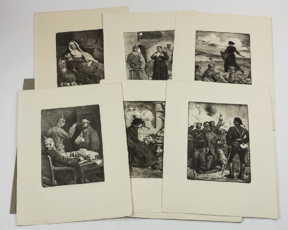 LUCIEN JONAS "THE SOUL OF FRANCE" PHOTOGRAVURE: LUCIEN JONAS "THE SOUL OF FRANCE" PHOTOGRAVURE PORTFOLIO Fine set of twelve photogravure illustrations, each 15" x 20 1/2" with rough-cut edges, produced by French artist LUCIEN JONAS (1880-1947) and