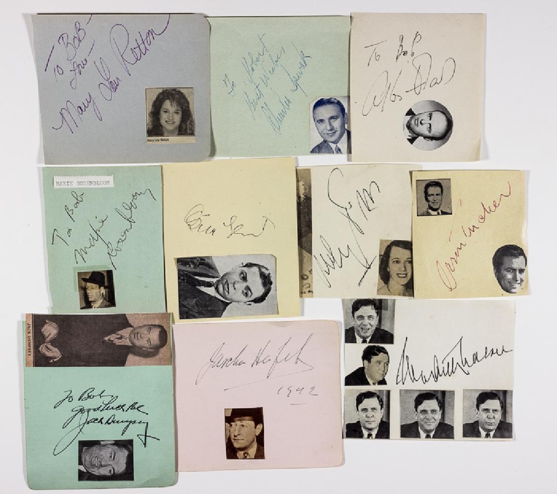 AUTOGRAPH MISCELLANY: AUTOGRAPH MISCELLANY Group of ten signatures of various personalities on album pages, the balance of a large collection. Includes: JACK DEMPSEY, WENDELL WILLKIE, JASCHA HEIFETZ, OSCAR LEVANT, LILY PON