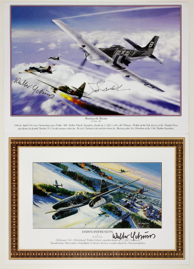 WALTER SCHUCK AND JOE PETERBURS: WALTER SCHUCK AND JOE PETERBURS WALTER SCHUCK (1920 â€“ 2015) German fighter ace with 206 "kills" in over 500 combat missions, eight of which while flying the Messerschmitt Me 262 jet fighter. Re