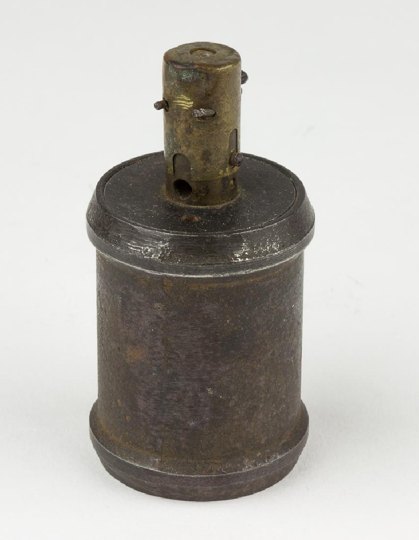 JAPANESE TYPE 99 HAND GRENADE: JAPANESE TYPE 99 HAND GRENADE Japanese type 99 hand grenade, 3 1/2" x 1 1/2" dia., an improved version of the standard Type 97, modified to resolve issues with the fuse mechanism, and intended to be c