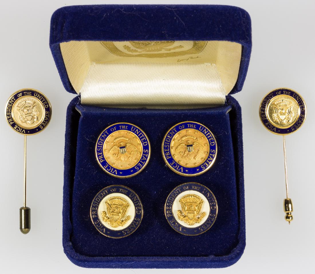 VICE PRESIDENT GEORGE H. BUSH KEEPSAKES: VICE PRESIDENT GEORGE H. BUSH KEEPSAKES Small group of gifts typically given by Vice President George H. Bush to casual friends and visitors, all of which bear the seal of his office. Included are two