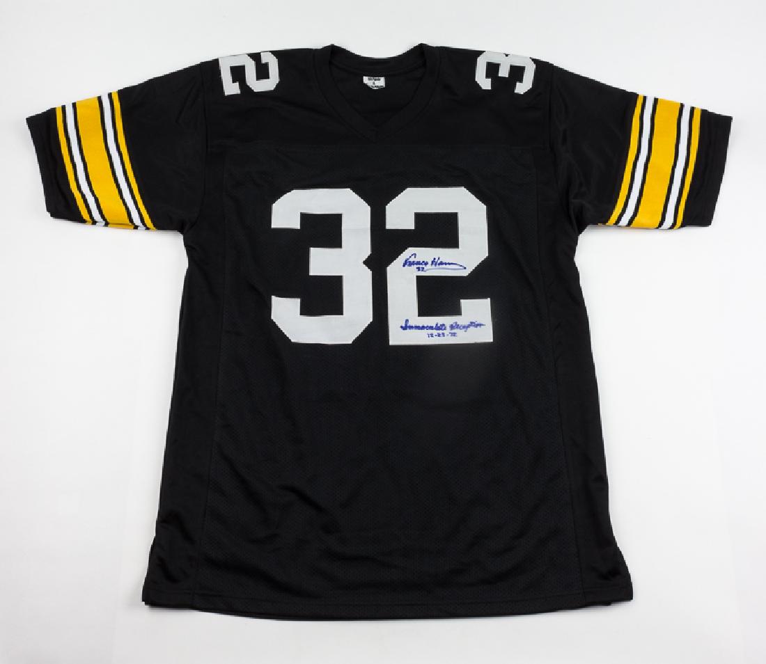 FRANCO HARRIS: FRANCO HARRIS (b. 1950) American football fullback who played professionally in the NFL for the Pittsburgh Steelers and Seattle Seahawks, and was inducted into the Pro Football Hall of Fame. Replica o