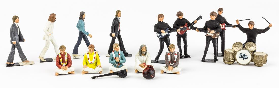 (BEATLES) "LITTLE LEAD SOLDIERS" - THREE SETS OF: Three sets of the well known hand-painted "Little Lead Soldiers" figures of the Beatles, each about 2 1/2" tall. Includes the "Hamburg", "Abbey Road", and "Flowerpower" sets, all in original boxes. Fi