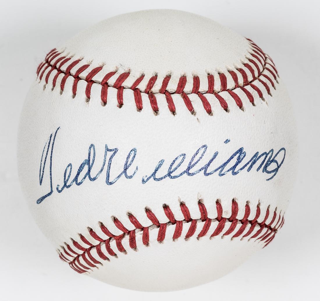 TED WILLIAMS: (1918-2002) Baseball Hall of Famer whose career with the Red Sox included 2,654 hits, 532 home runs and 1,839 RBI's. He hit over .300 in 17 years of his 18 year career. Rawlings Official Bobby Brown A