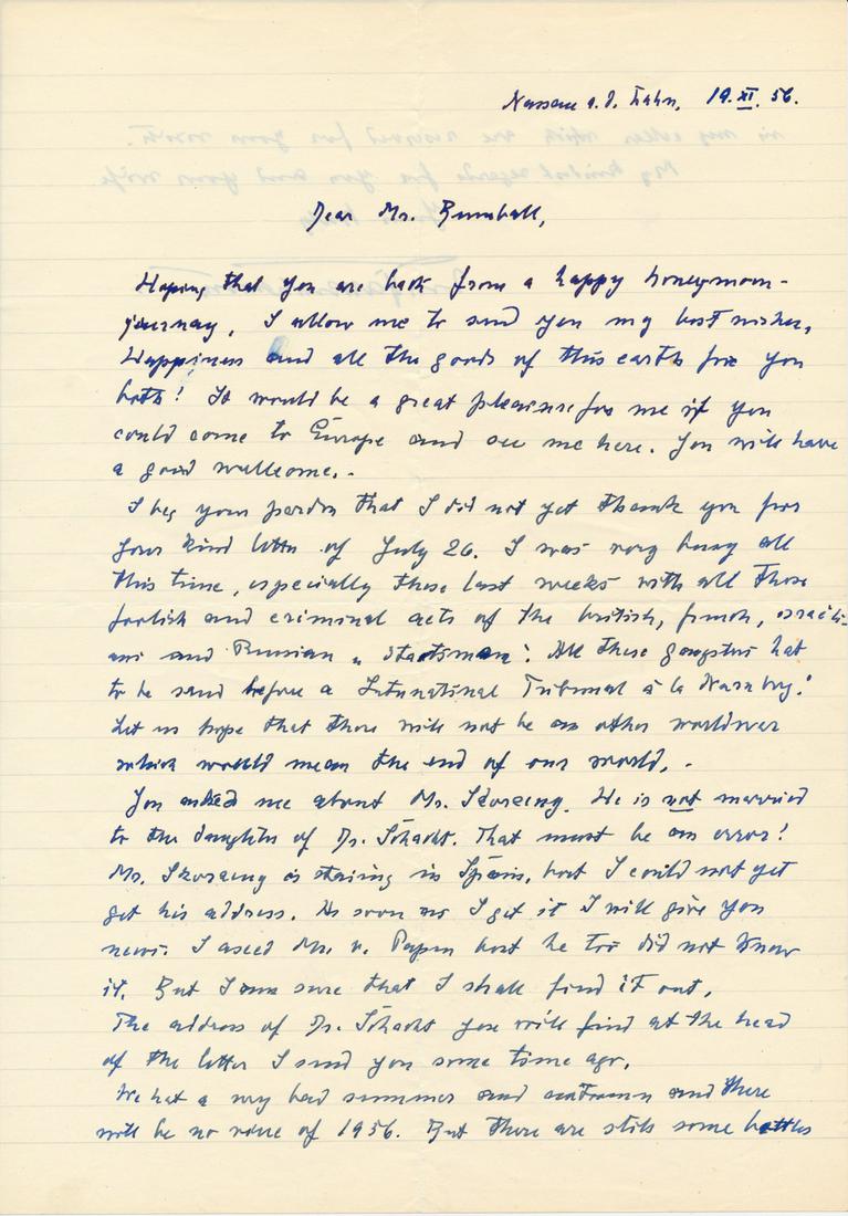 ALEXANDER VON FALKENHAUSEN: (1878 - 1966) German general and military advisor to Chiang Kai-shek, an important figure during the Sino-German cooperation to reform the Chinese Army. In 1938 Germany, under pressure from Japan, end